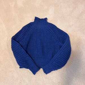 Dark Blue Mock Neck Sweater